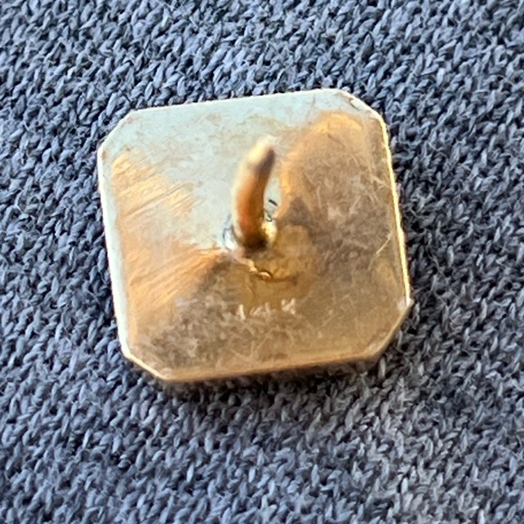 Solid 14k Yellow Gold Square Striped Tie Tack Pin Vintage 2.8 Grams Stamped - Picture 11 of 14